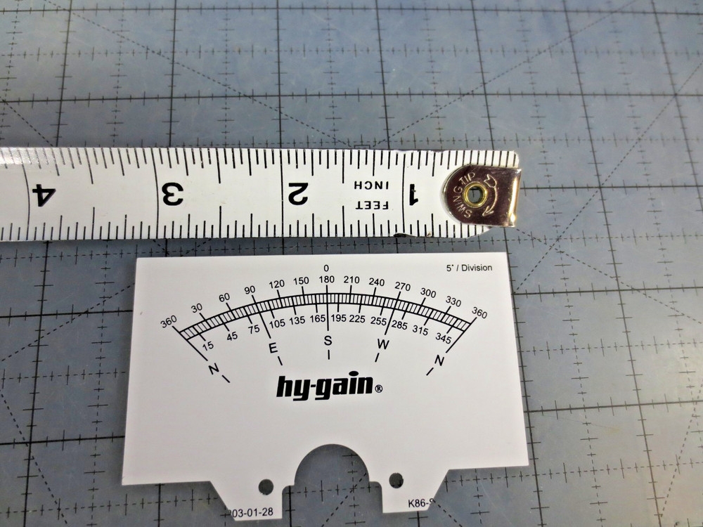 analog meter scale (dial face) for a Hy-Gain antenna rotator control box