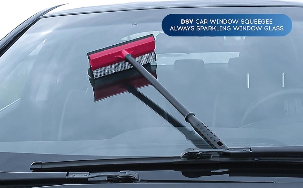 Window Squeee for Car Windows, 2-in-1 Window Cleaner for