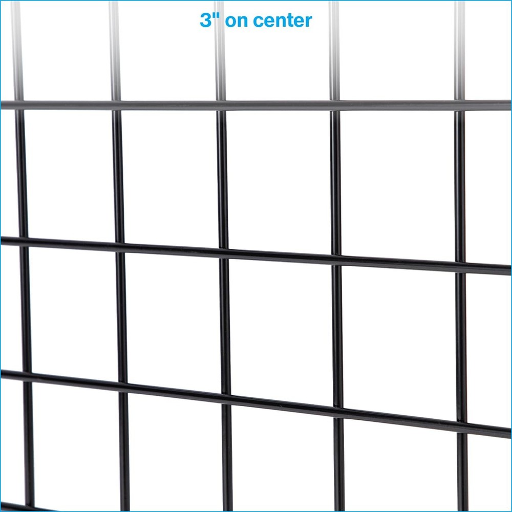 SSWBasics 2' x 4' Wire Grid Panel in Sleek Black Sturdy Black Grid Wall Pane...