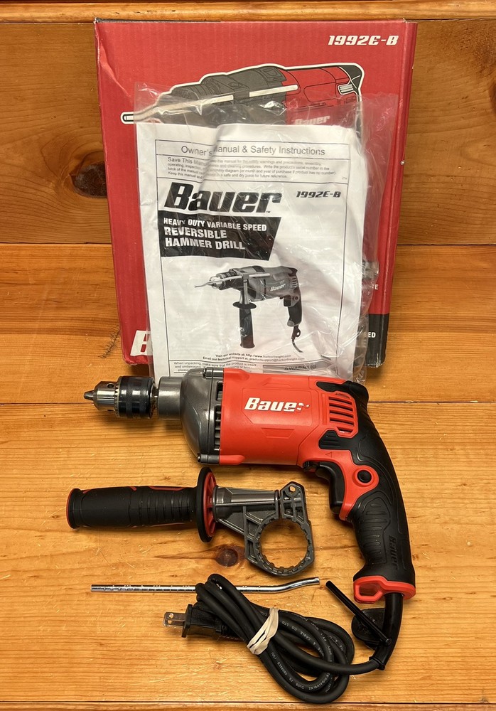BAUER 7.5 Amp 1/2 in. Variable Speed Hammer Drill/Driver
