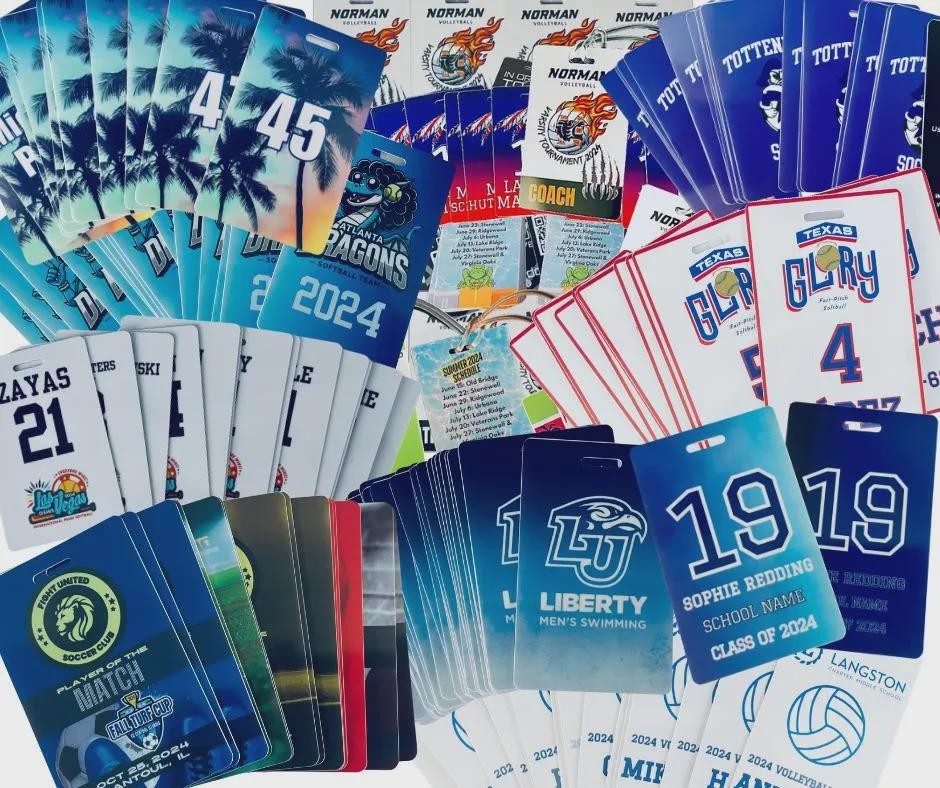 Custom Sports Bag Tags – Personalized Name, Team & Number