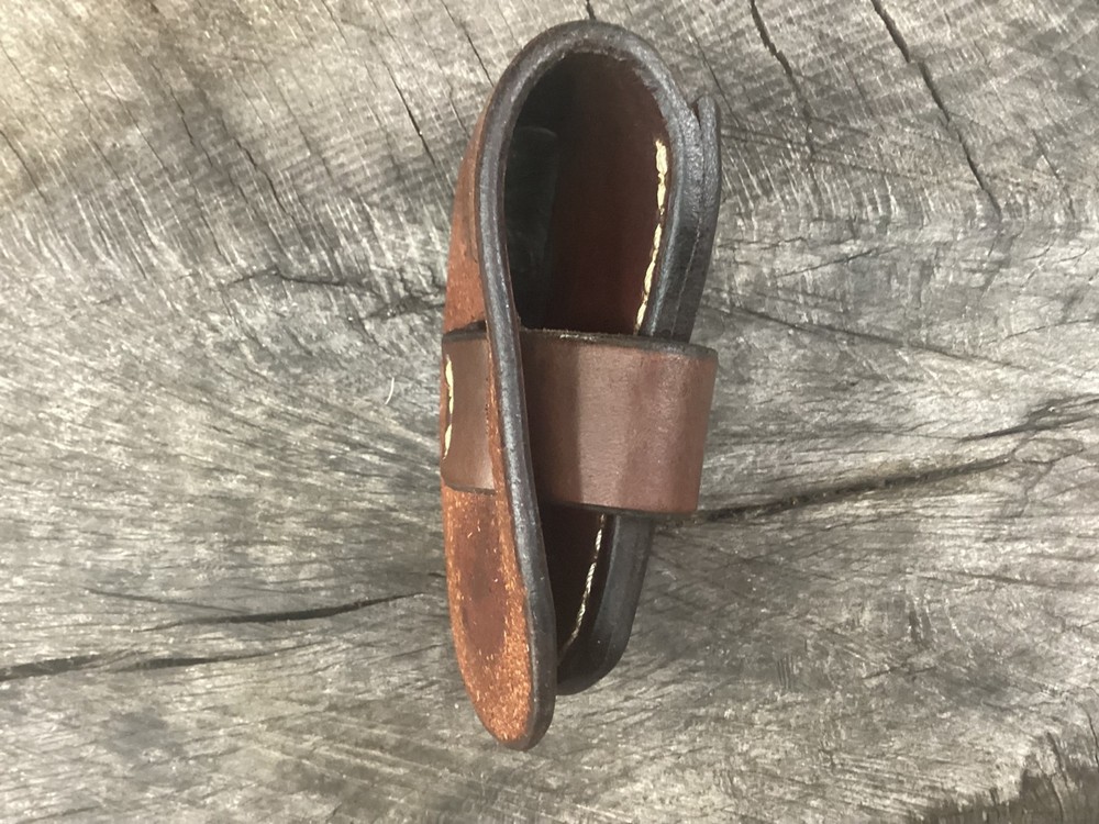 Leather Folding Knife Belt Loop Sheath Trapper Size (Sheath Only)