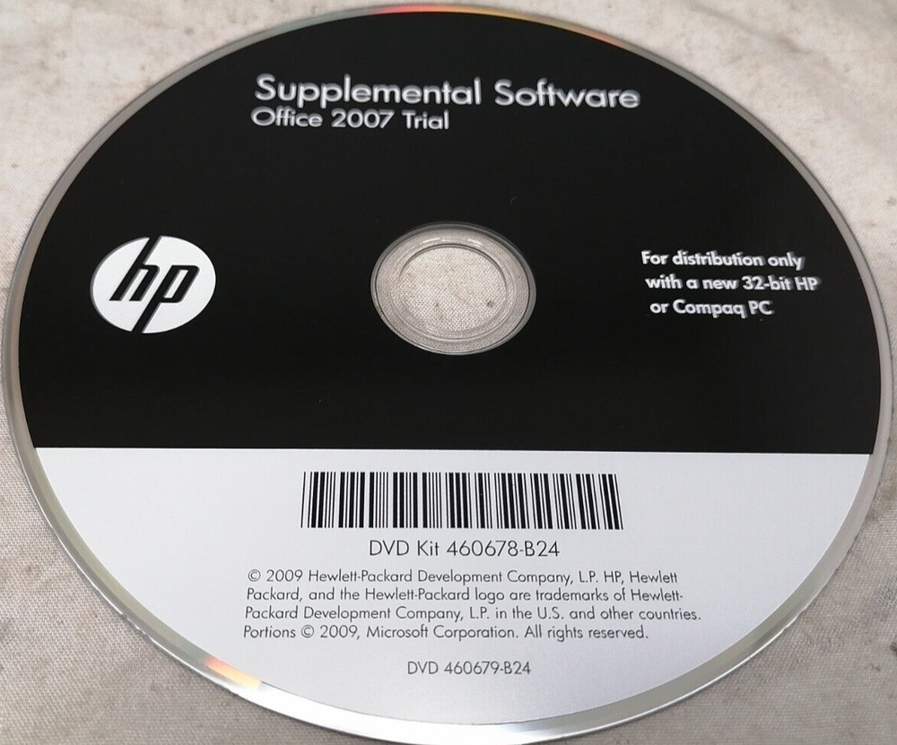 HP Supplemental Software Office 2007 Trial Disc Only