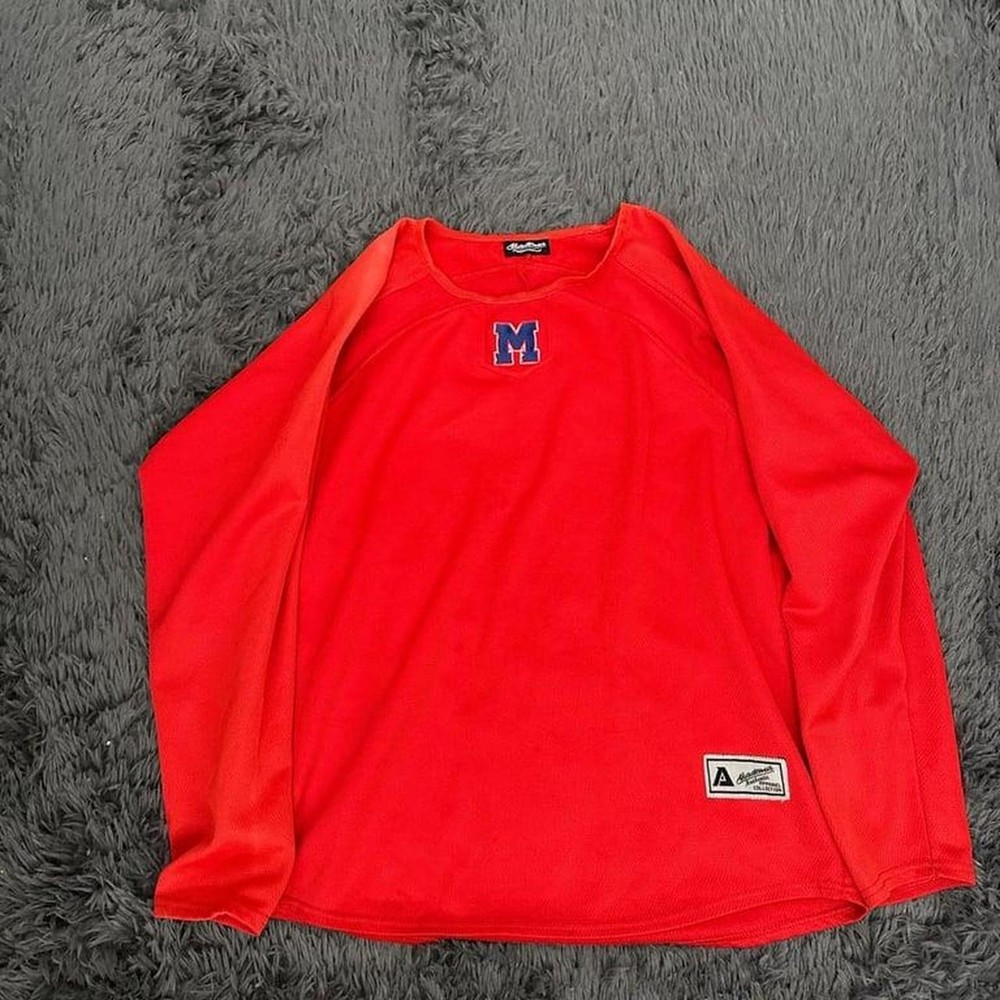 Red jersey long sleeve shirt