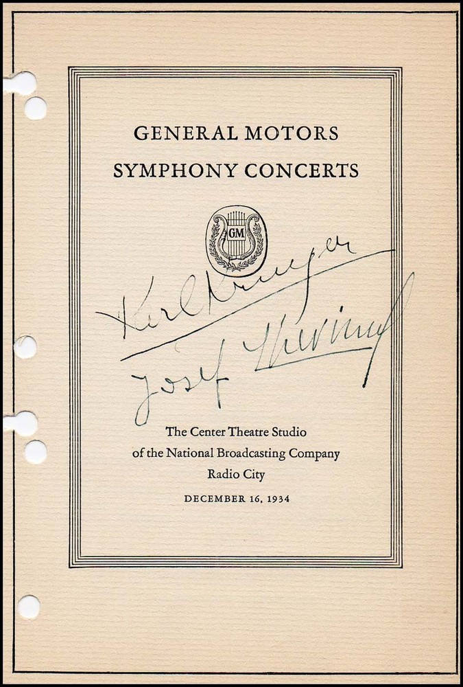 LHEVINNE, Josef.: Signed Program