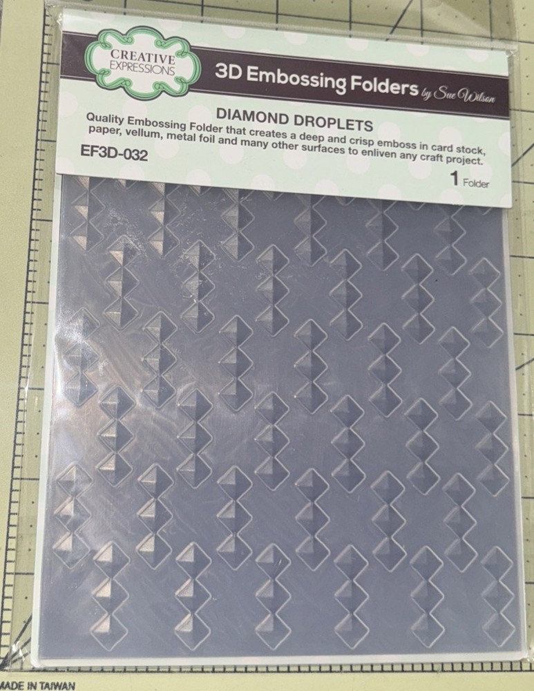2020 Creative Expressions 3D EMBOSSING FOLDER Diamond Droplets #EF3D-032 NIP