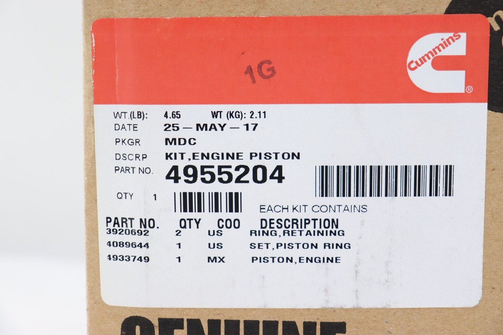 Cummins Engine Piston Kit 4955204