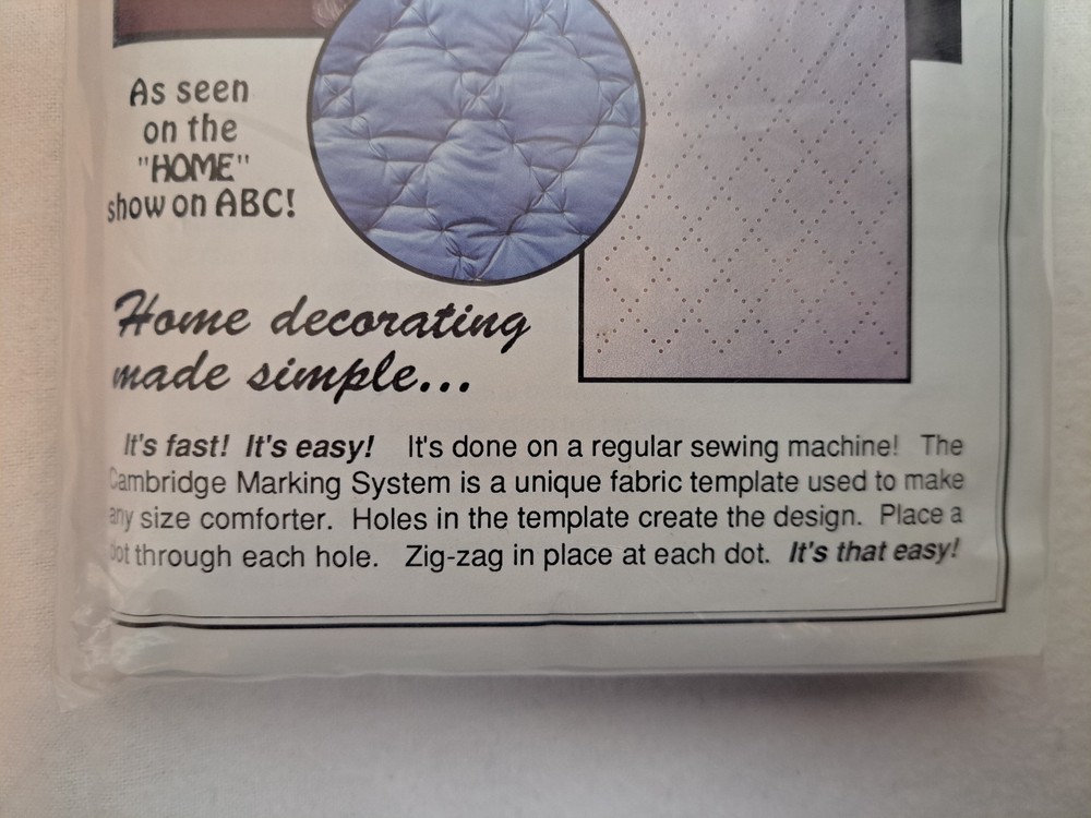 Cambridge Marking Systems - Fabric Template (Diamonds) - New