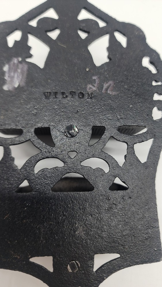 Vintage Wilton Polychrome Cast Iron Wall Mount Kitchen Double Match Holder Safe