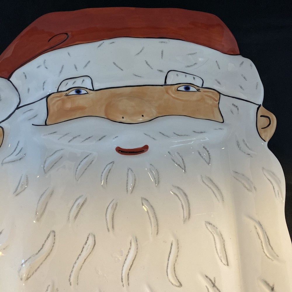 Department 56 Christmas Santa Face Serving Platter Rectangular 18”by 11”