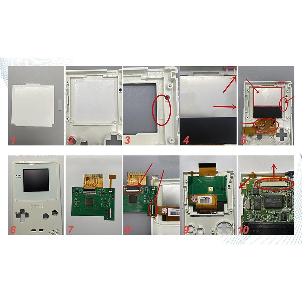 Replacement Backlight LCD Screen Modification Kit for Nintendo Game Boy Color