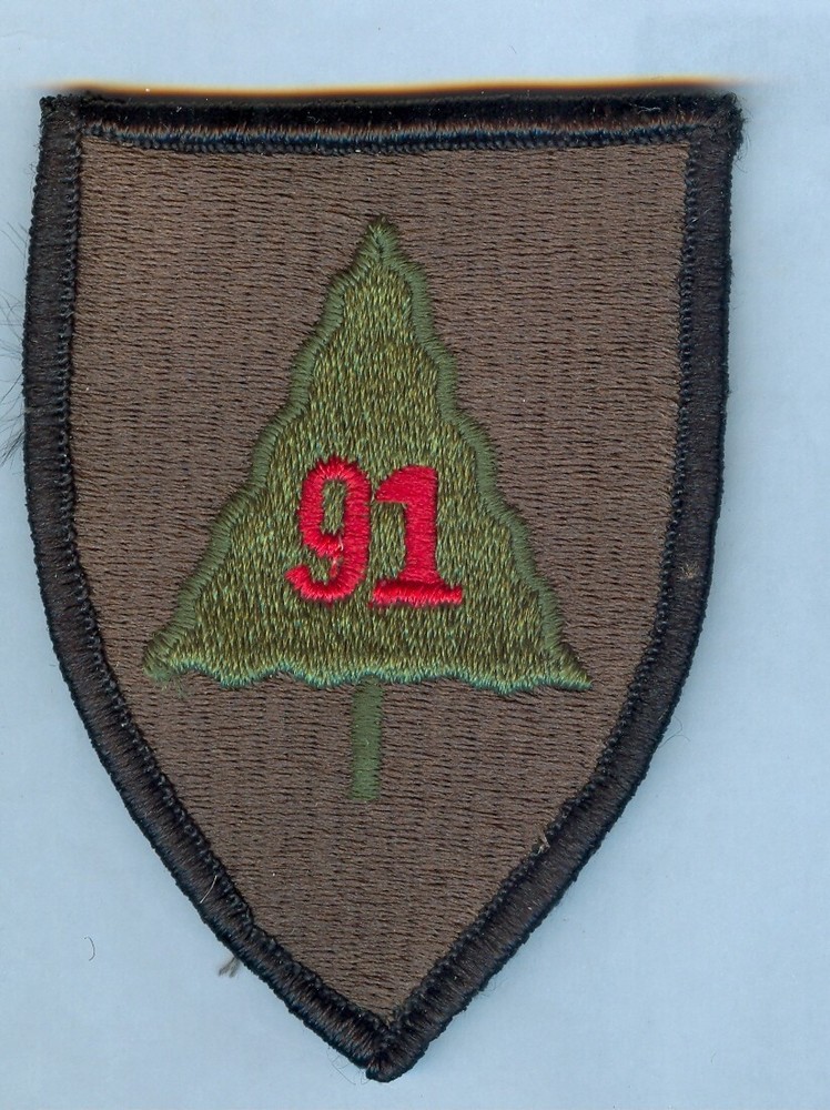 91st TRAINING DIVISION .... FULL COLOR SHOULDER PATCH w/ HOOK REVERSE - NICE   X