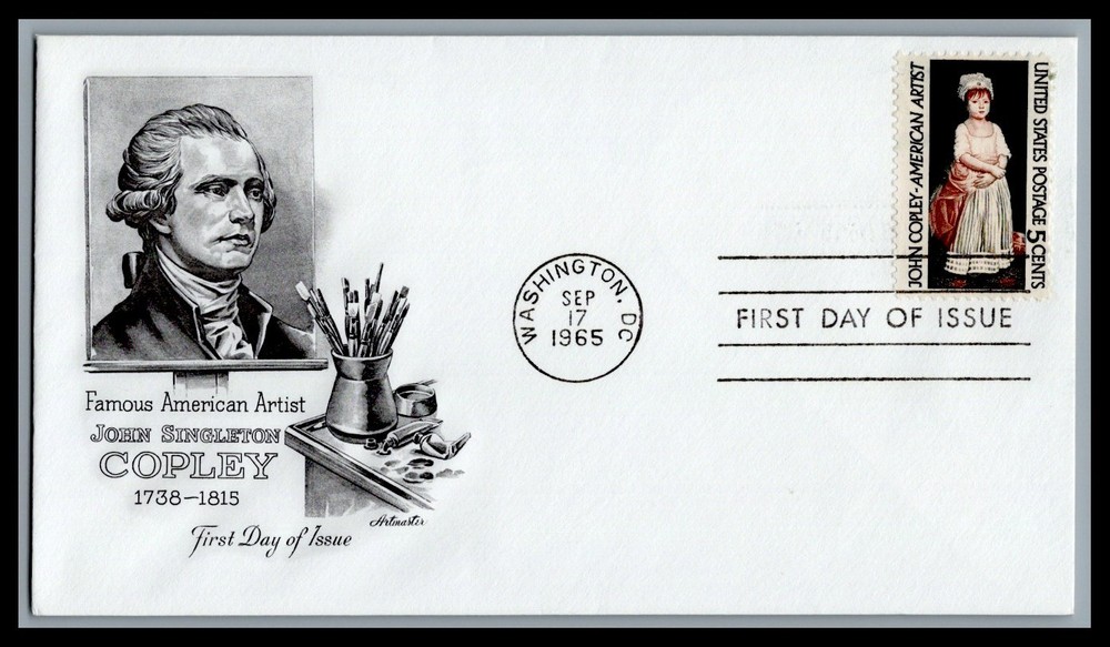 US FDC # 1273 5c John  Copley  Artmaster  1965, 9L475