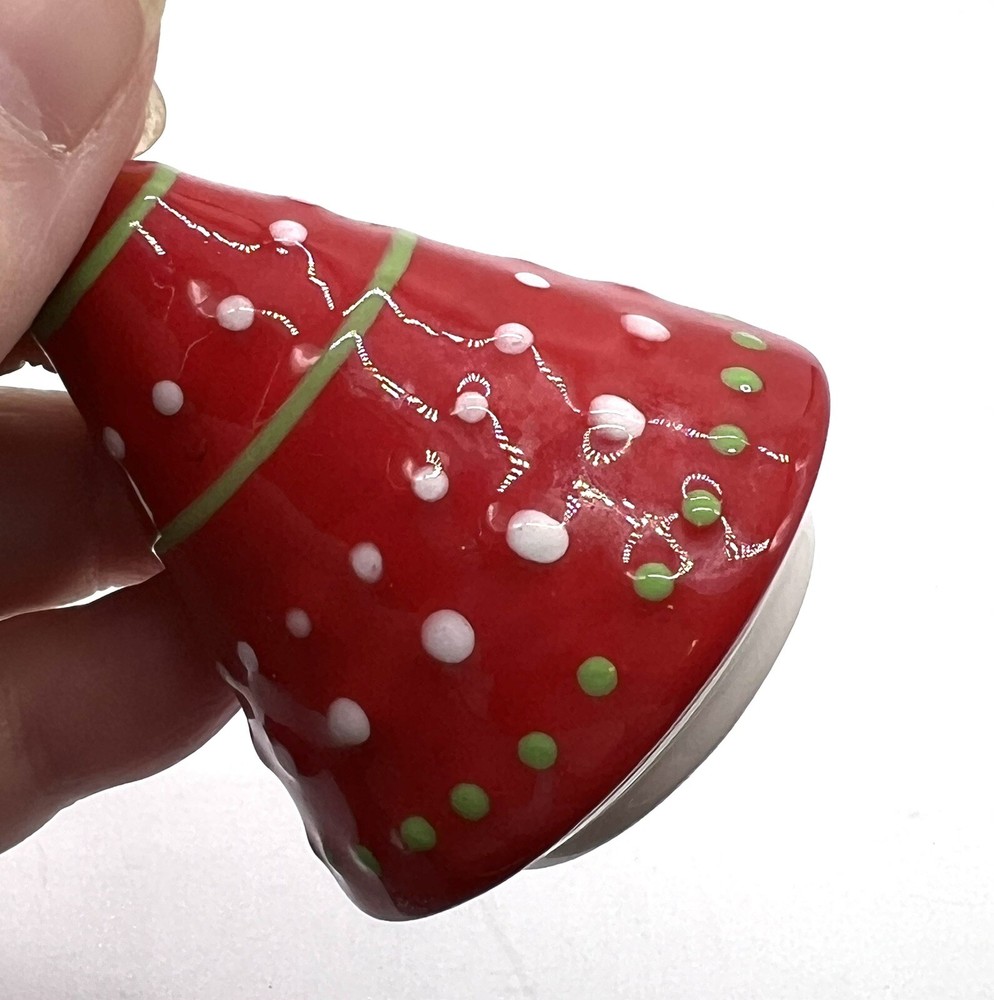 Grasslands Road Red Ceramic Christmas Tree 2pc Candle Very Nice