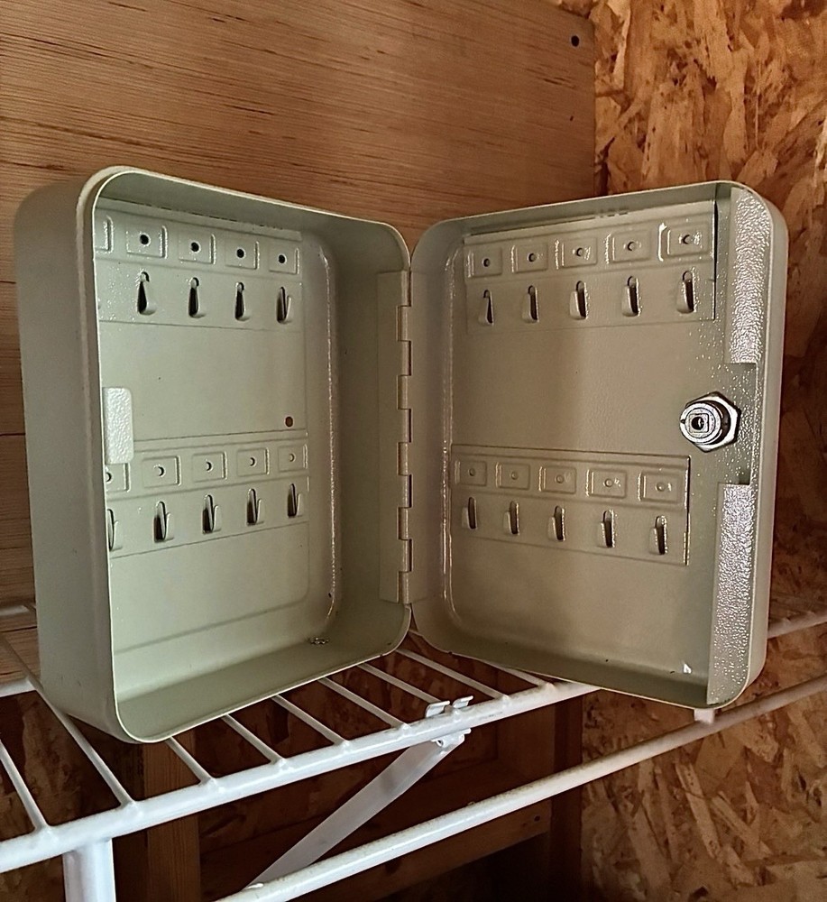 Security Metal Key Box with 20 Hooks - Wall Mount - Comes W/ Hardware & Tags
