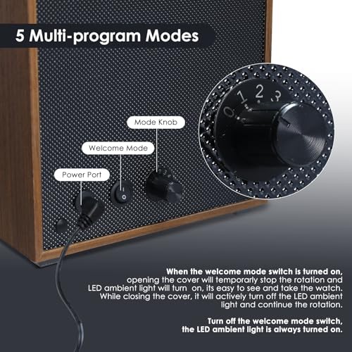 Watch Winder for Automatic Watches, 3 Automatic Rotating Watch Winder Box with