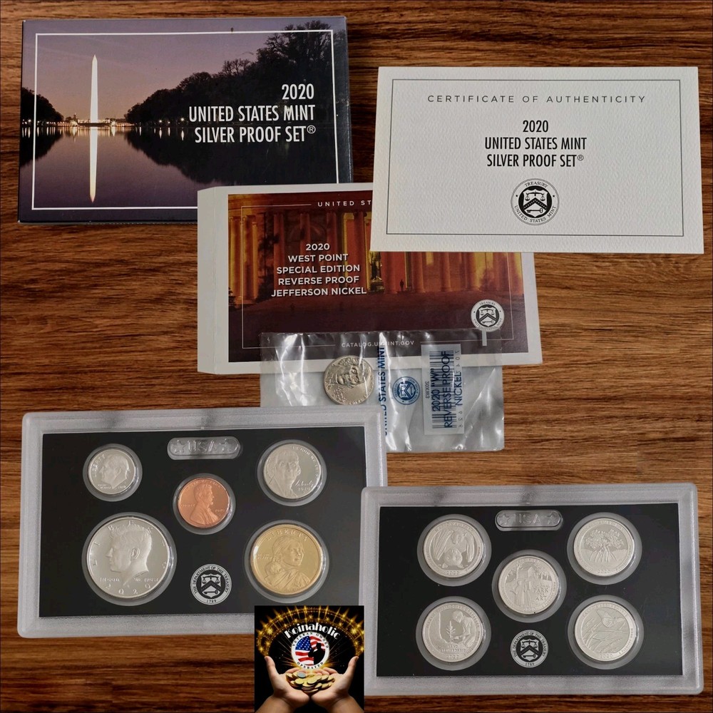 2020 S SILVER Proof Set + RARE W Reverse Proof Nickel, Pulled From Storage