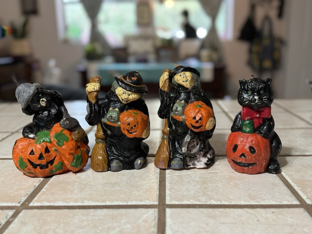 4 Vintage Halloween Candles