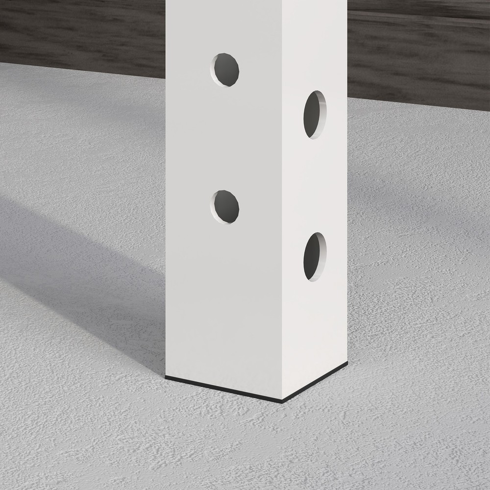 Soozier Folding Squat Rack with Pull Up Bar, 1000 Pounds Capacity, White