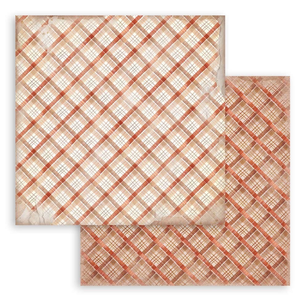 Stamperia GEAR UP FOR CHRISTMAS - BACKGROUNDS - 8" X 8" - DOUBLE SIDED - 10/PKG