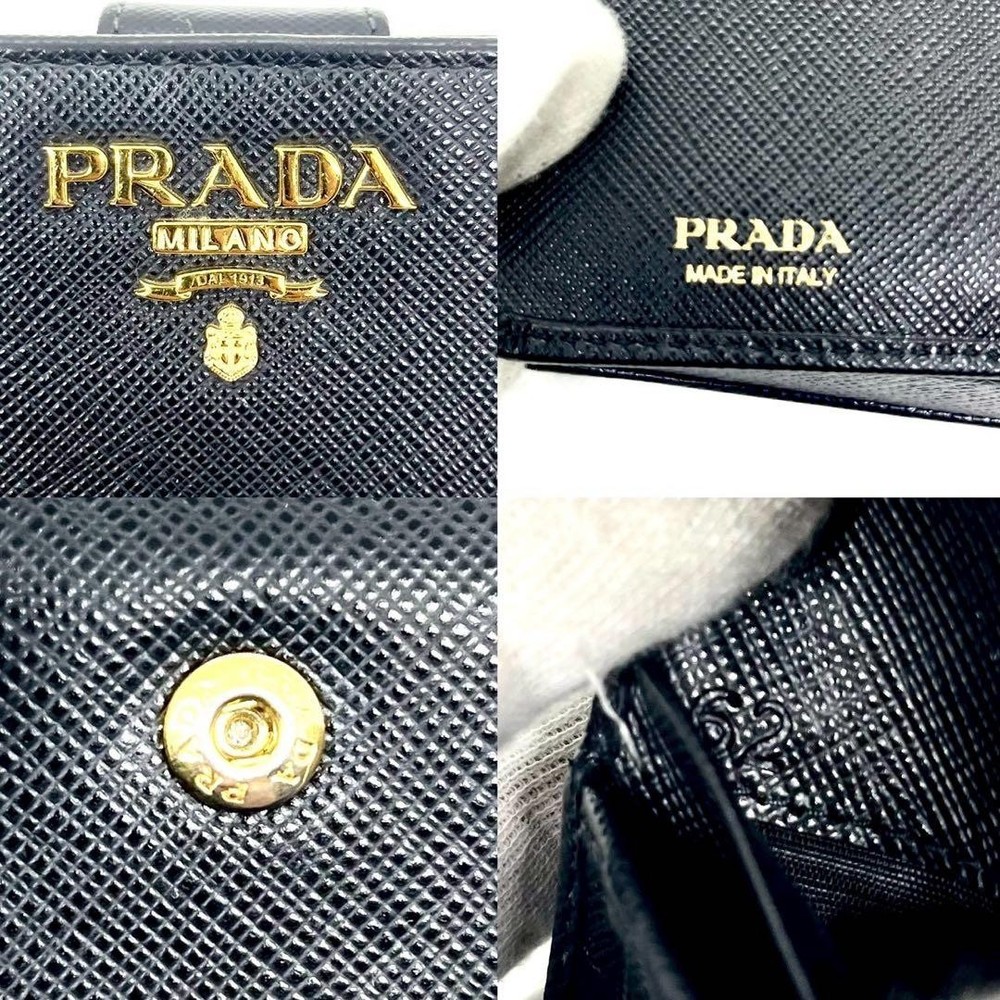 PRADA Two-Fold Wallet Saffiano Metal Logo