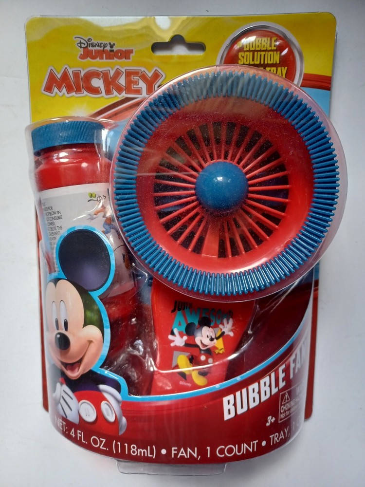 Mickey Mouse Bubble Fan, Disney Junior Bubble Solution Dipping Tray New Sealed