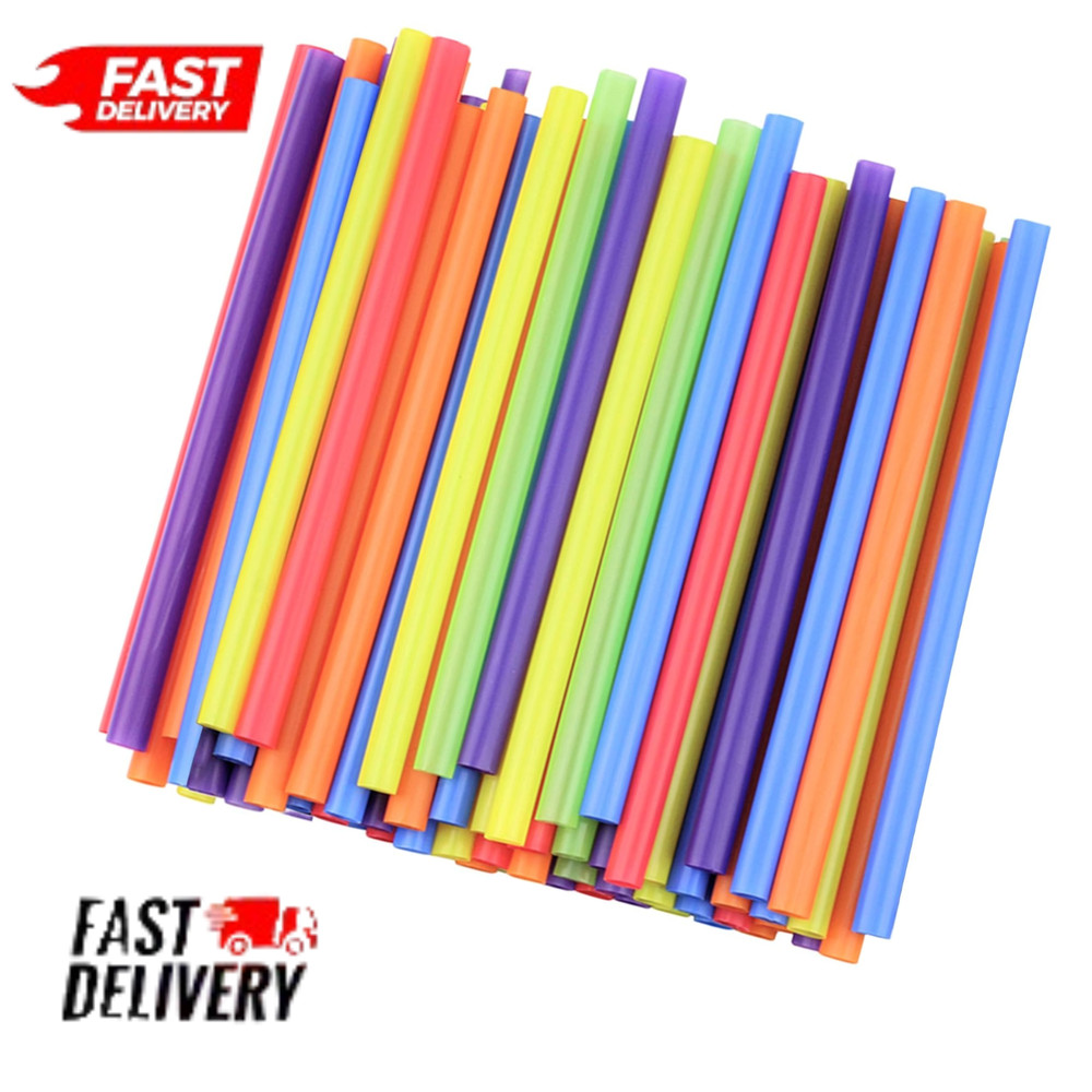 Comfy Package,100 Pack Jumbo Smoothie Straws 8.5" Wide Plastic Drinking Straws