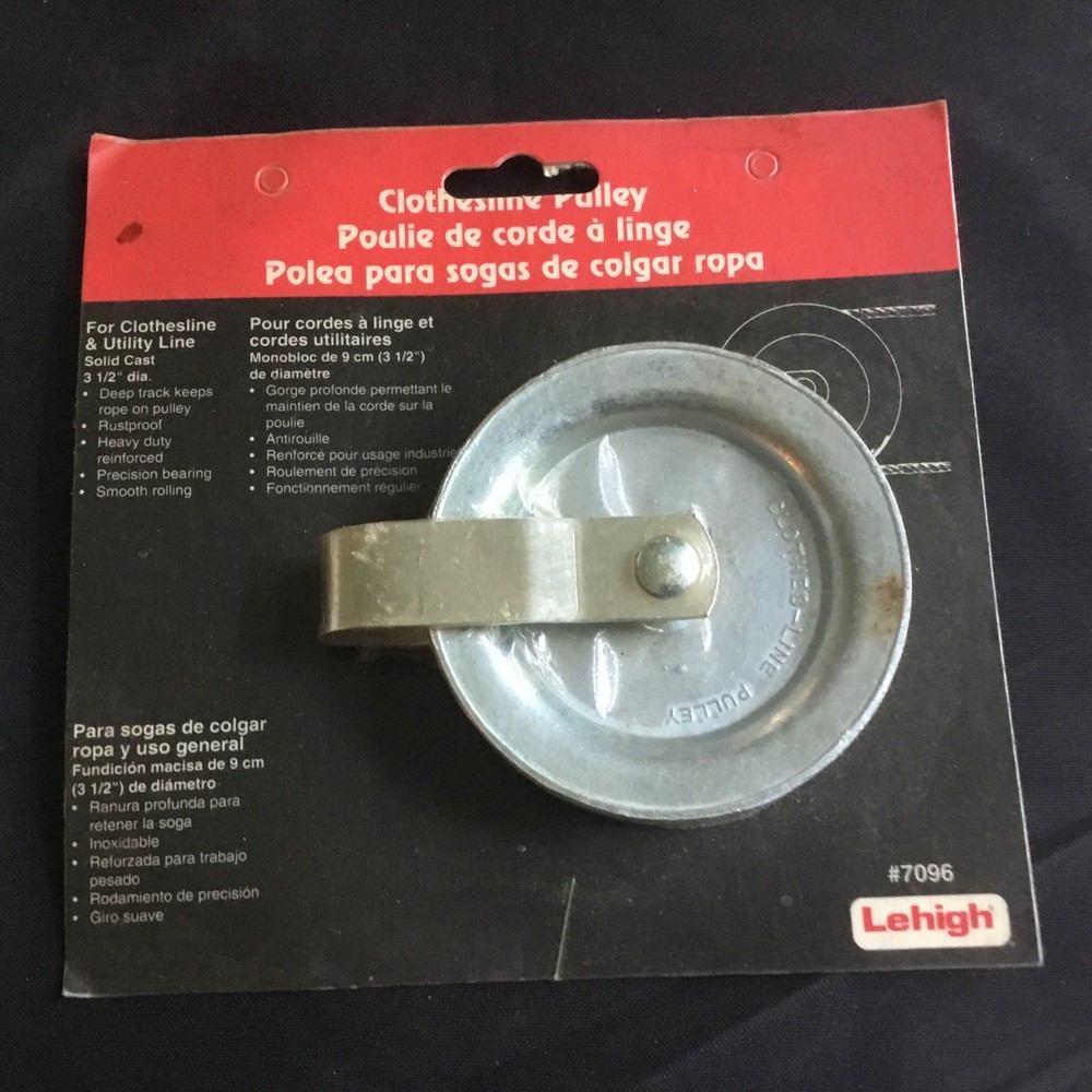 Lehigh Clothesline Pulley 3 1/2” Solid Cast NOS Never Opened