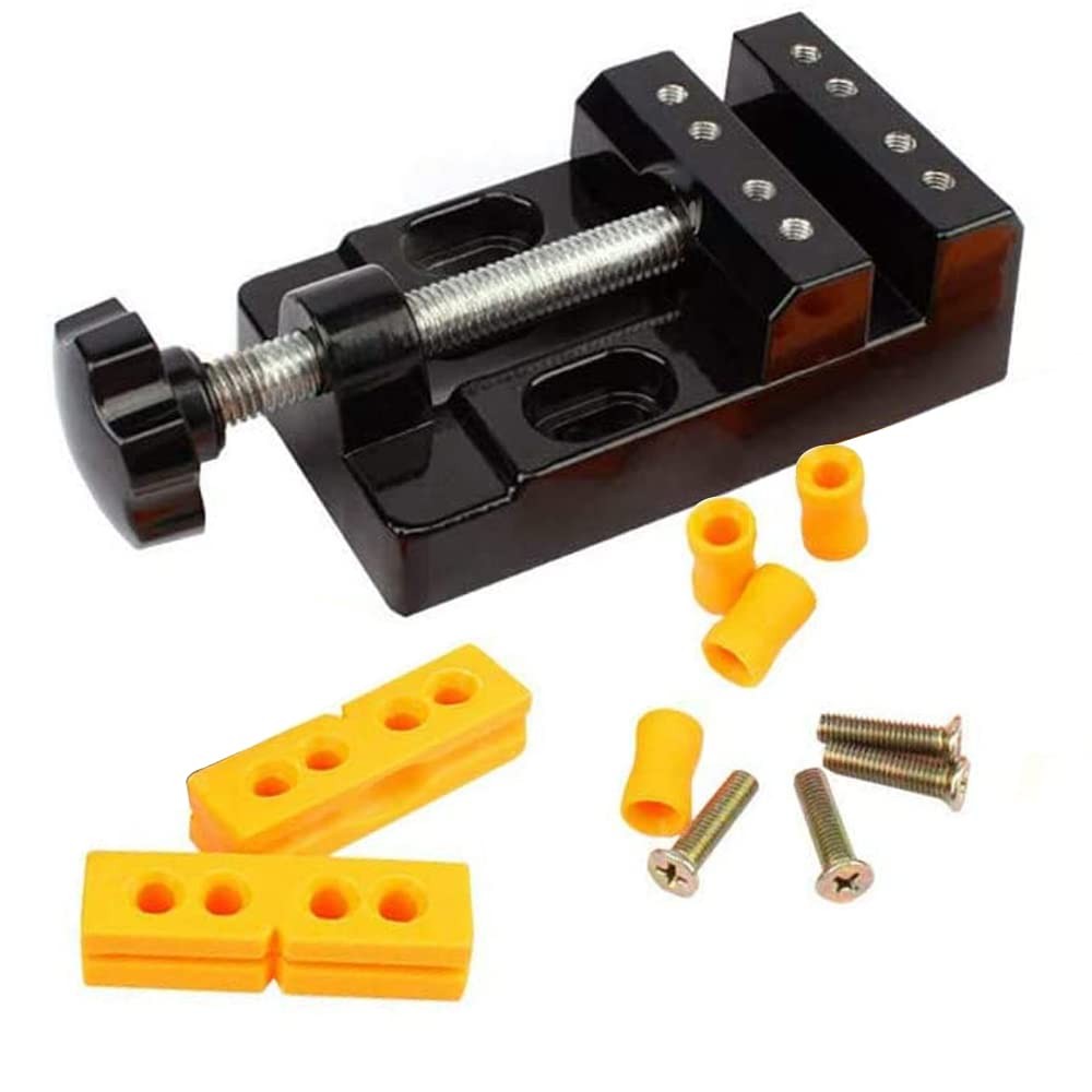 Mini Bench Clamp Flat Table Vice Adjustable Drill Press for DIY Black