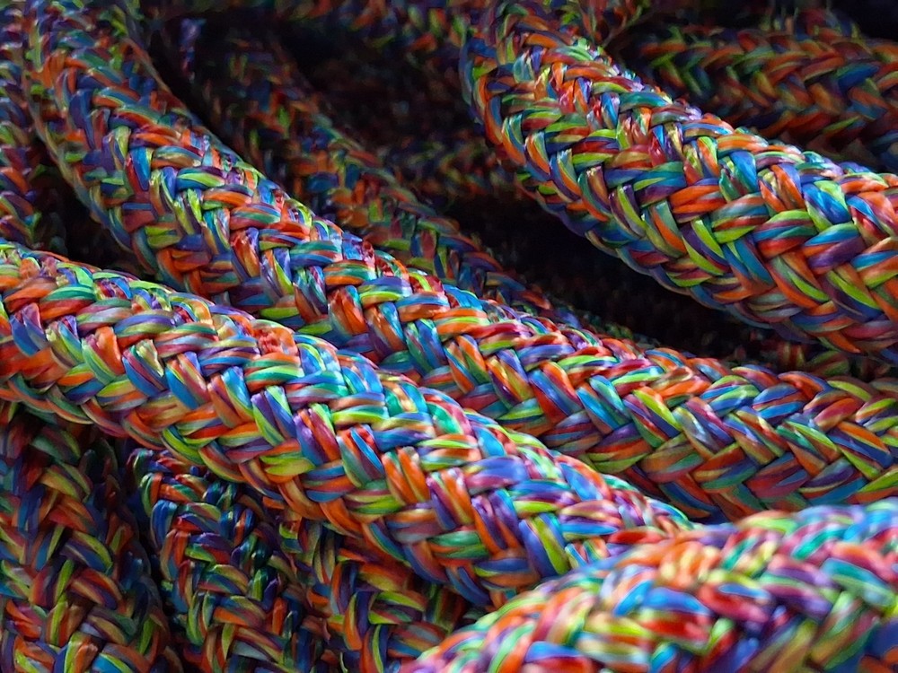 9/16 x 200 ft. Double Braid-Yacht Braid Polyester Rope. Rainbow Blend