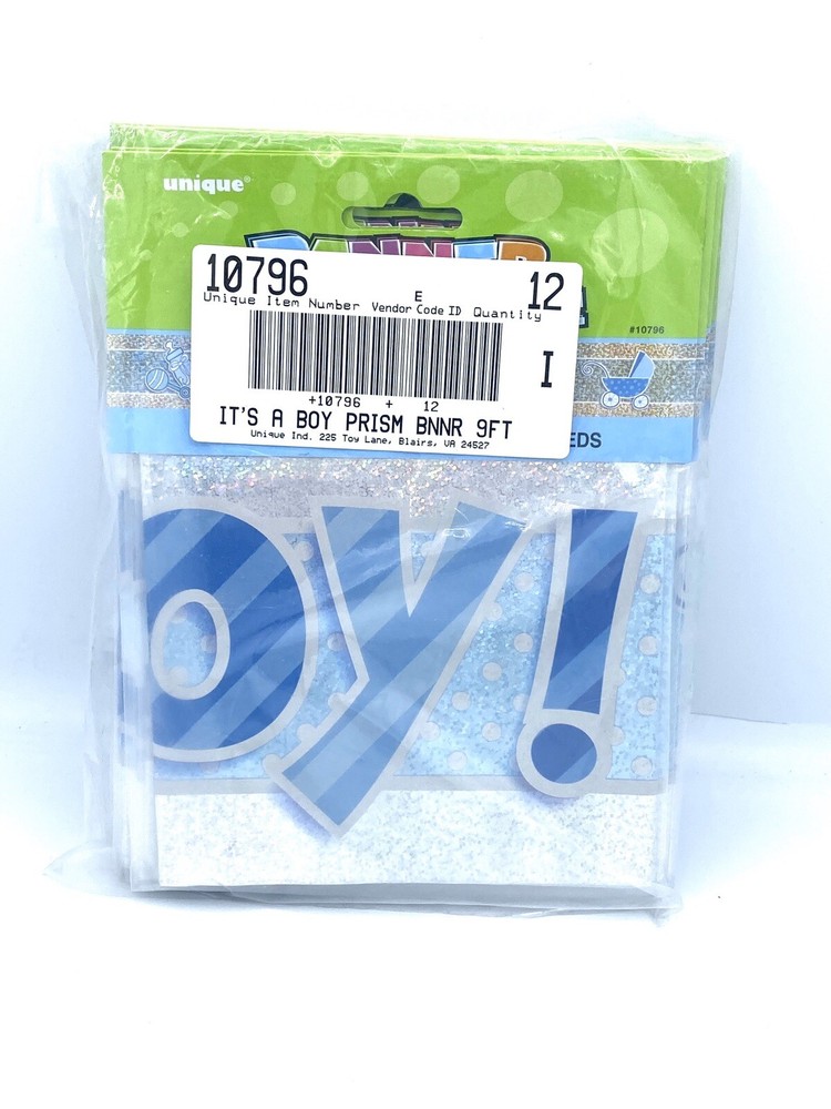 Pack Of 12 It’s a Boy Prism Banners  9ft