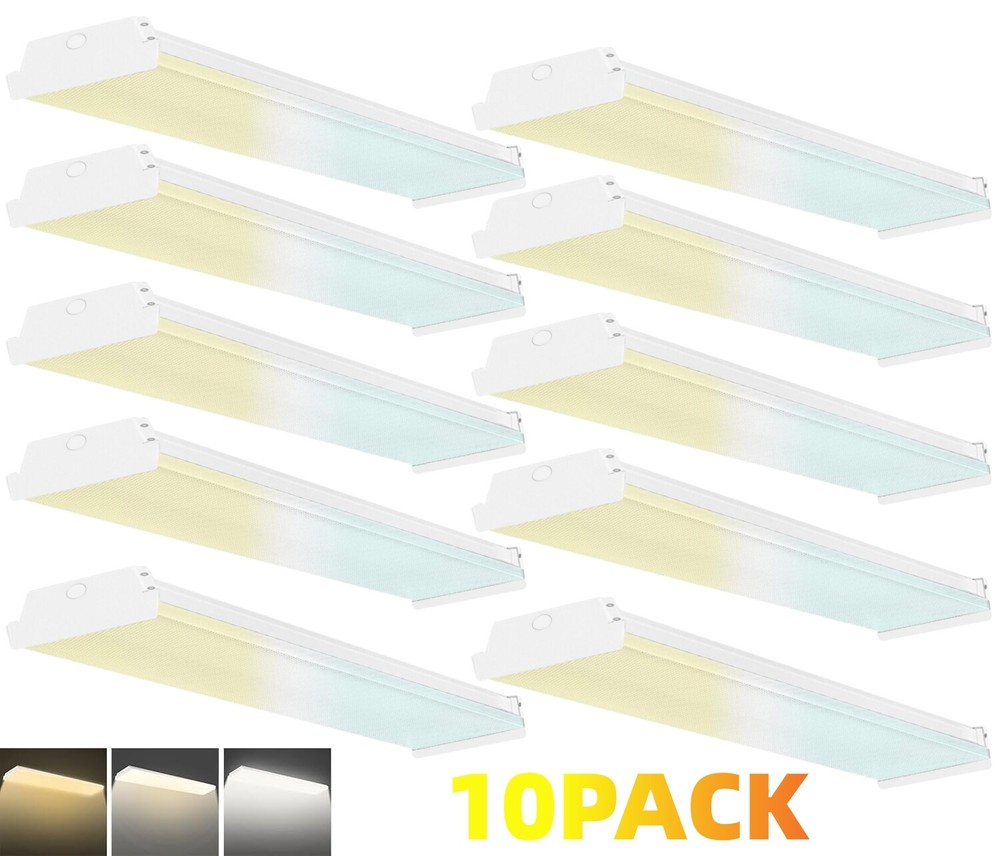 Dimmable 4FT LED Wraparound Light,3 Color Temperature 3500K/4000K/5000K CCT 10PC