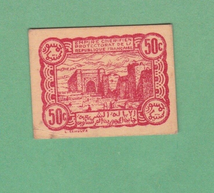 Morocco 50 Centimes Note P-41 VERY FINE+