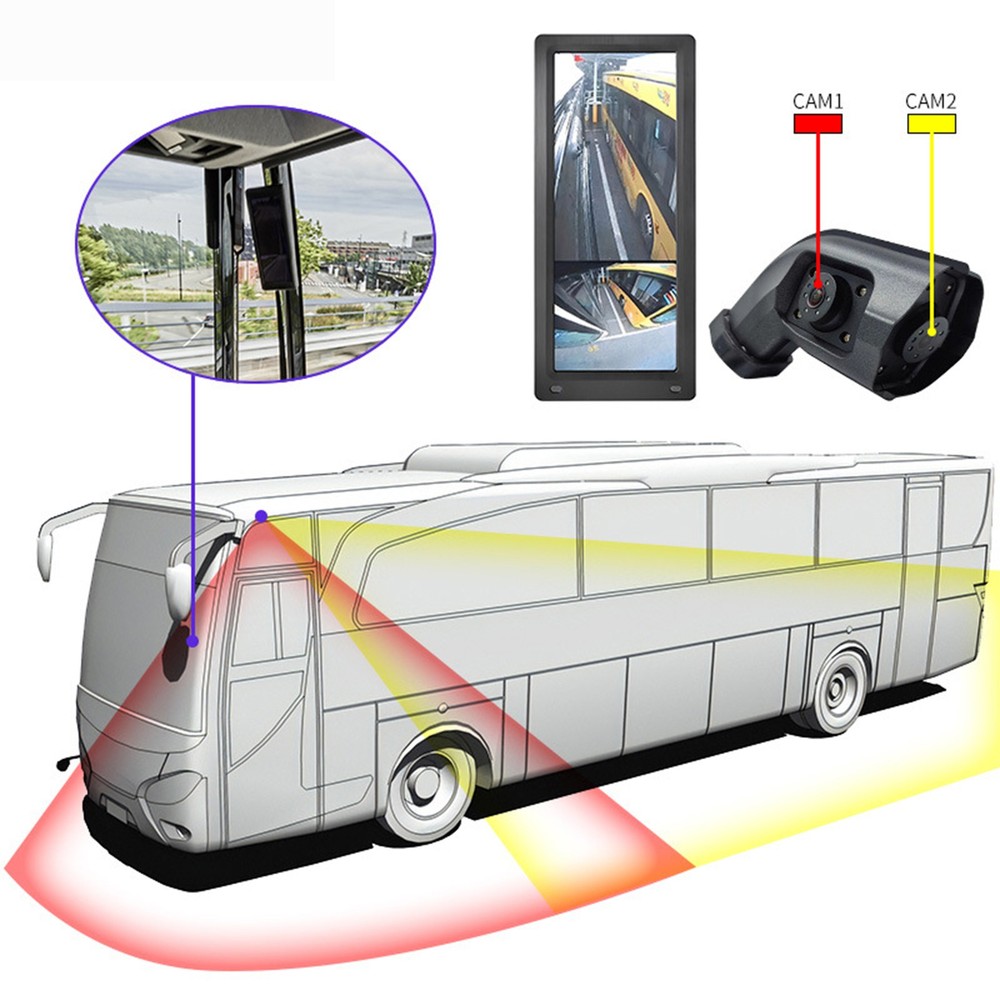 10.36" Truck Side View Camera System | 2CH Split Screen IR HD Night Vision DVR