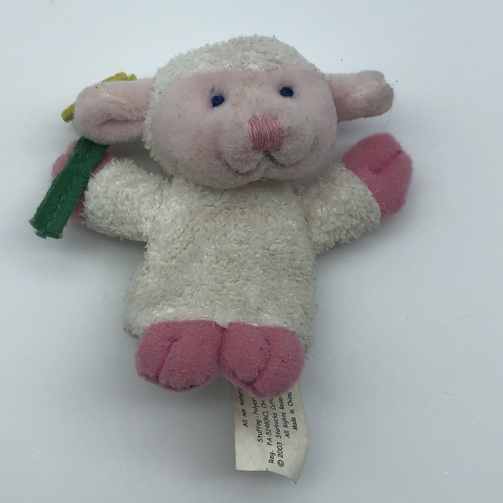 Vintage Starbucks mini lamb sheep finger puppet