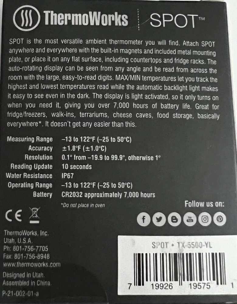 ThermoWorks SPOT-Everywhere Thermometer