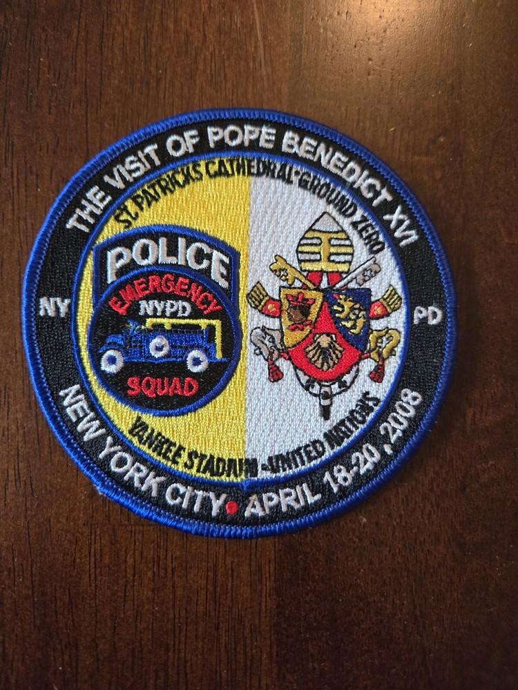 2008 NYPD POPE BENEDICT XVI VISIT PATCH