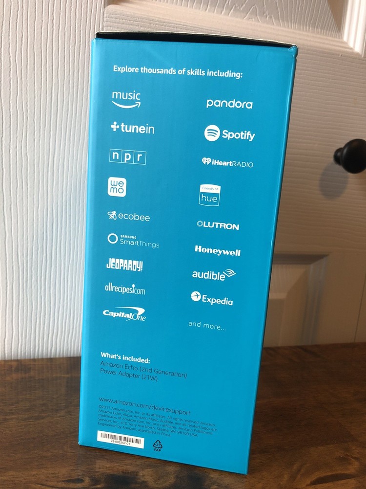 New Amazon Echo (2nd Generation) Smart Assistant - Sandstone Fabric