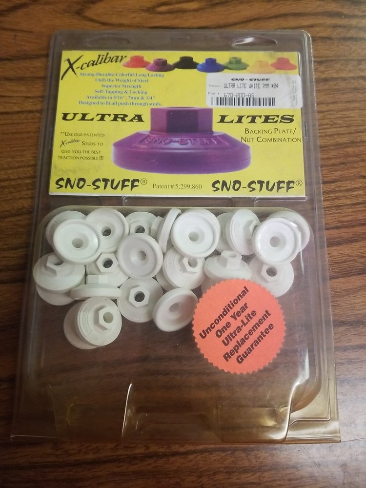 Sno-Stuff Ultra Lite Snowmobile Track Stud Backing Plate 7MM 24 Pack White