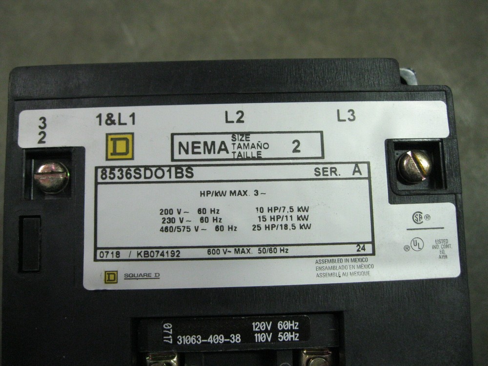 Square D 85326SDO1BS Contactor Series A
