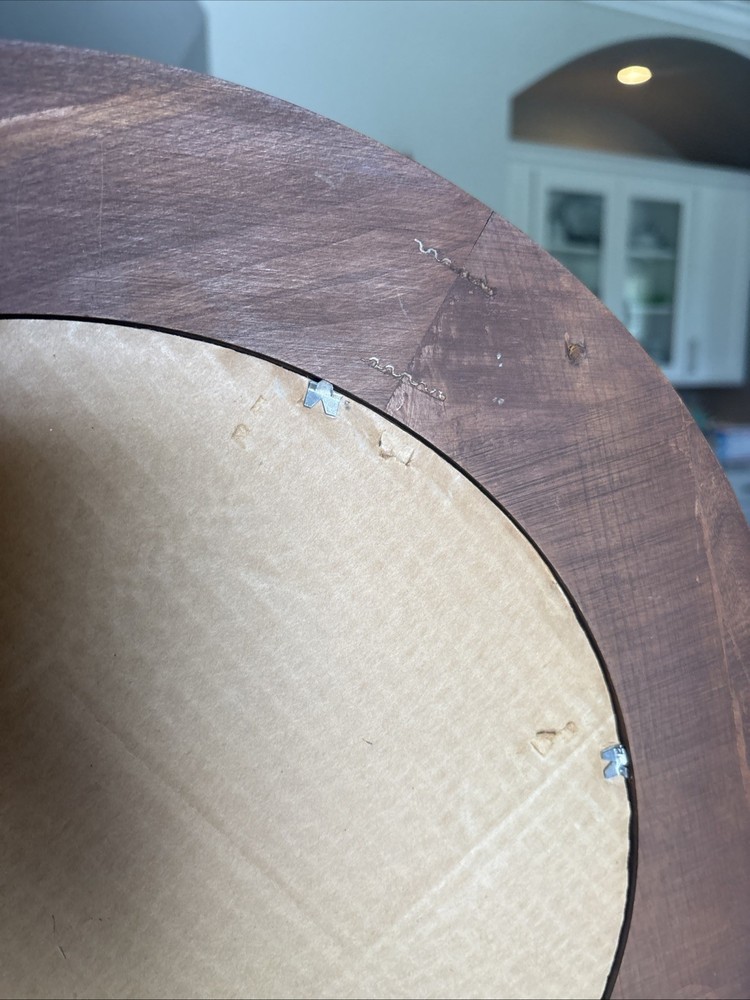 Gorgeous MCM Vintage Walnut? Circle Mirror 18”