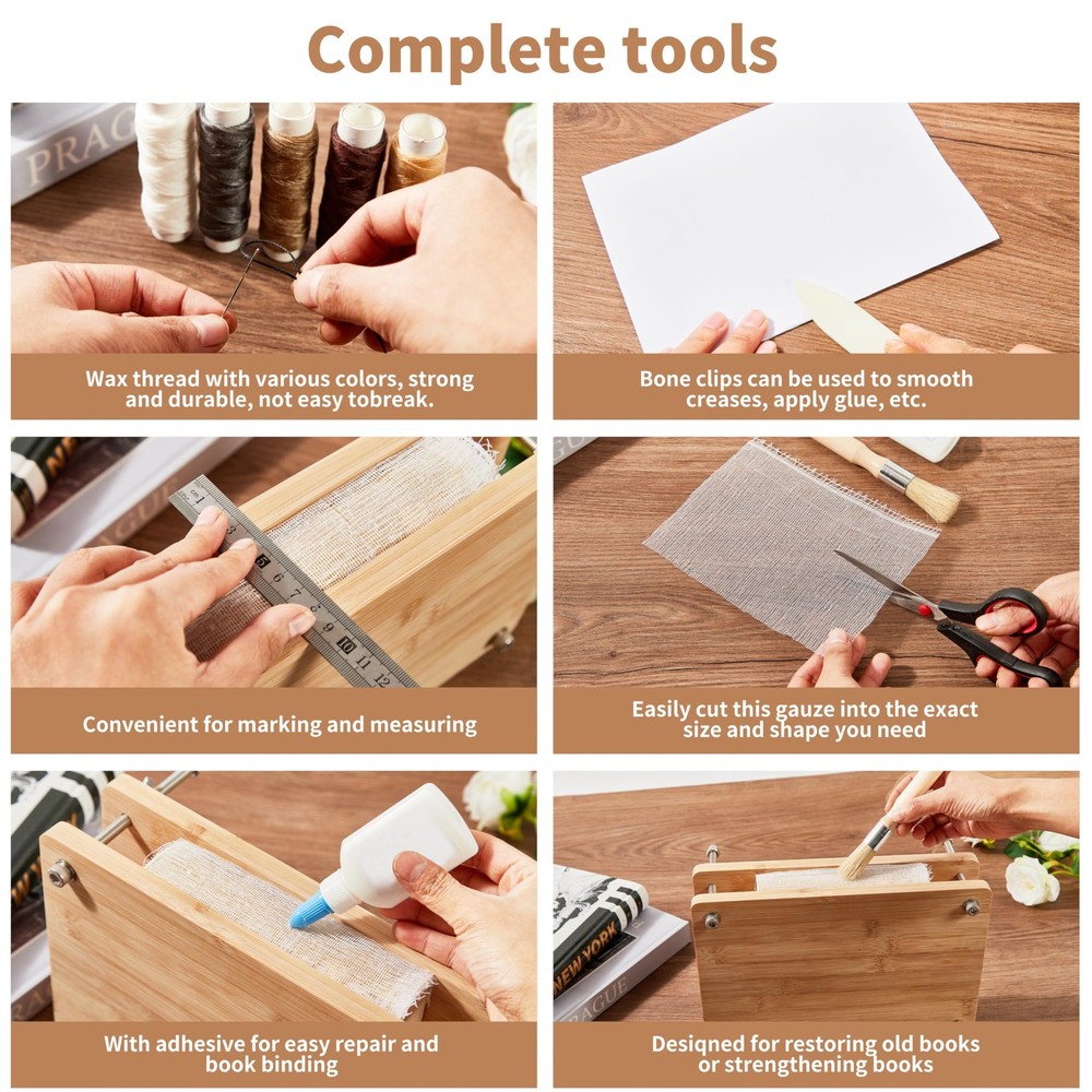 pamctry 50 Pcs Book Binding Kits for Beginners - Complete DIY Kit with Tools ...