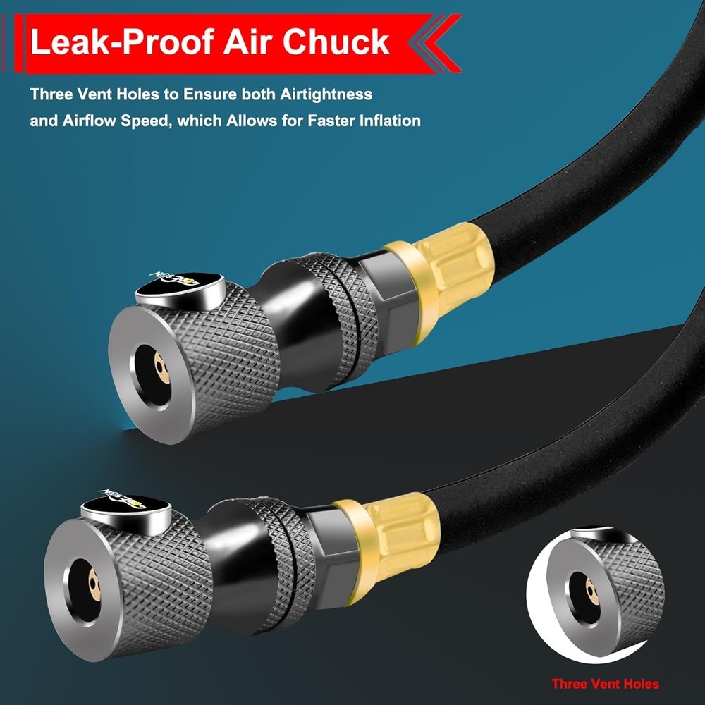 Locking Air Chucks with Close Flow Design - Compatible & Durable, 2 Pack