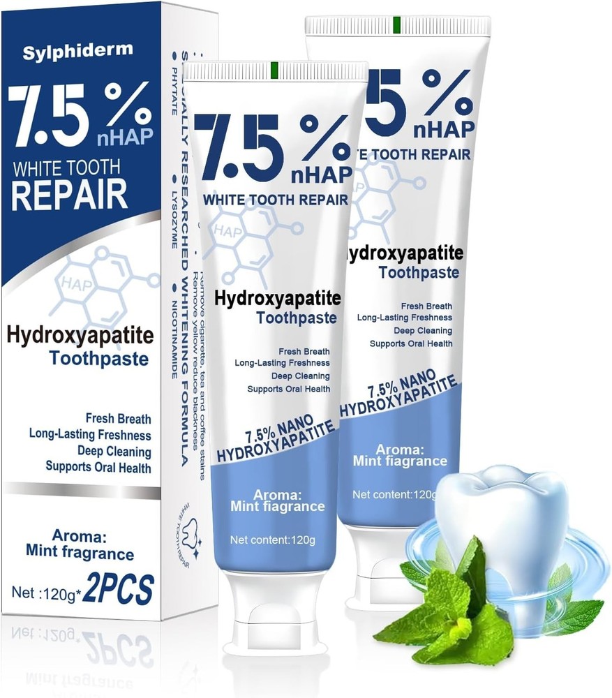 7.5% Nano Hydroxyapatite Toothpaste for Sensitive Teeth, Supports Enamel Strengt