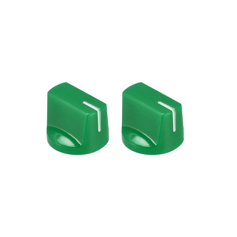 2Pcs 6.4mm Shaft Hole Pedal Knobs Pointer Control Knobs with Set Screw Green
