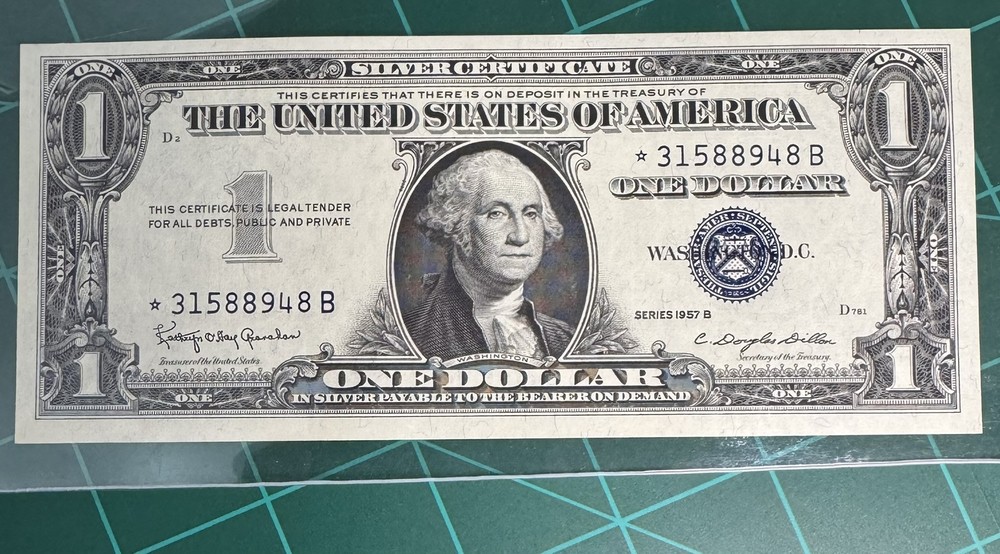 1957B-SILVER CERTIFICATE $1 ******STAR******NOTE GRADED BY  PCGS 67 PPQ. SGN