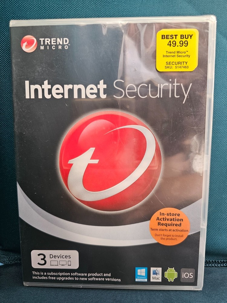 Trend Micro Internet Security (Windows 8/Mac/And/iOS, 3 Devices Protected) NEW