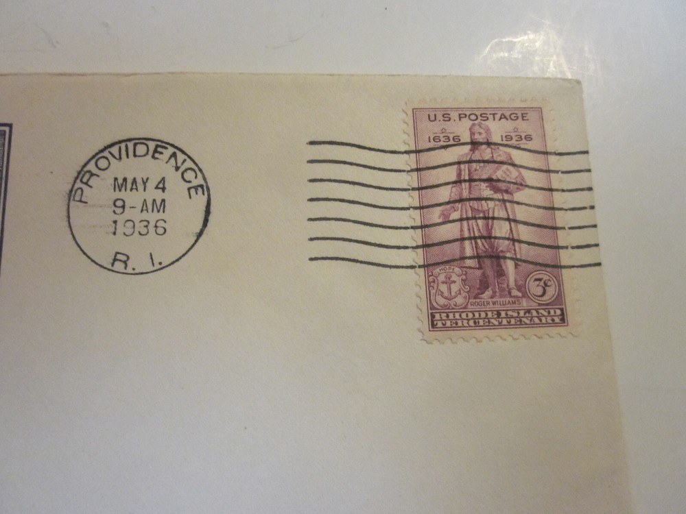 2 DIFF. US COVER 1936 RHODE ISLAND FDC SCOTTS #777 W.M. GRANDY CACHETS