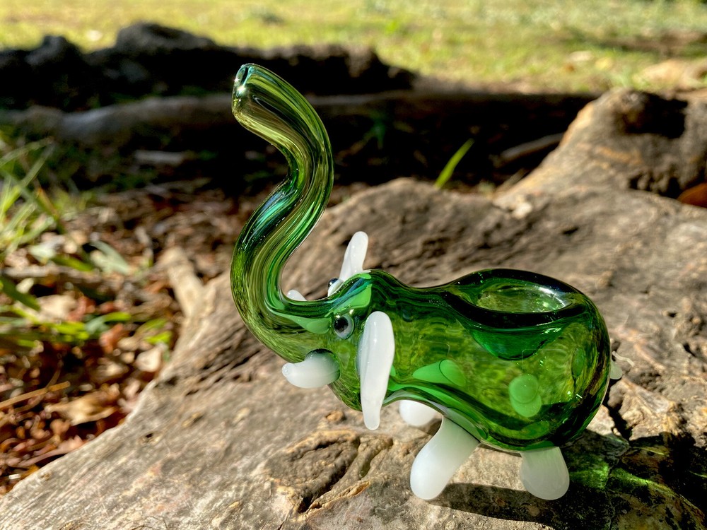 Elephant Glass Pipe Green