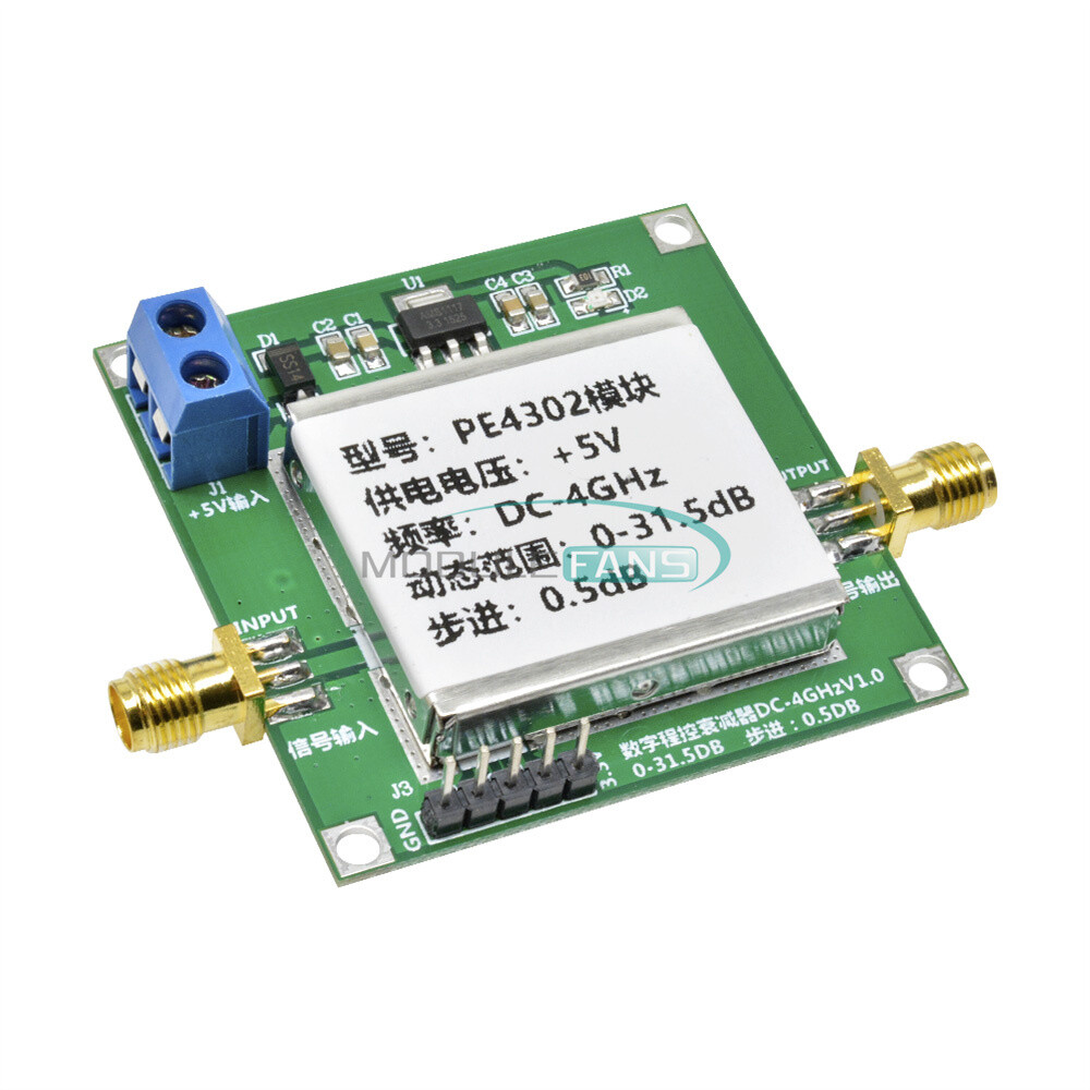 PE4302 Digital Programmable Step Attenuator Module DC 4GHZ 0-31.5DB 0.5dB RF